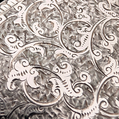 1880年 英国アンティーク 純銀製 シガレットケース 51g ケース入 Hilliard&Thomason